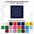 14"x14" Navy Custom Printed Imported 100% Cotton Handkerchief